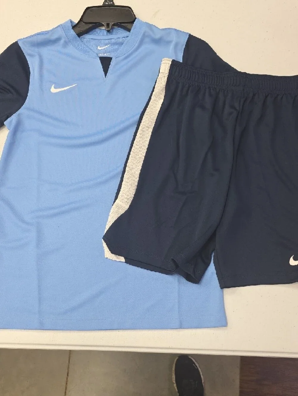 Nike Kids Light Blue and Navy Soccer Jersey & Shorts Set - Picture 3 of 3